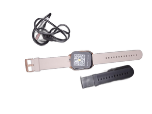 lot 6268 image: RUIMEN Smartwatch with Pink Band, Black Band, and Charging Cable