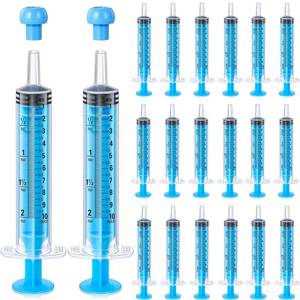 lot 6288 image: TrelaCo 20 Pack 10ml Oral Syringes with Cap for Liquid Plastic Syringe Without Needle Measuring Dispensing Tools Individually Sealed for Pets Feeding Lab Sample Injection(Blue)