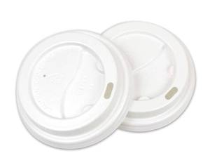lot 6299 image: YesFresh PS Polystyrene Flat Lid for 8 oz Paper Hot Cup, Diameter 80mm. (100 Count,White Lid)