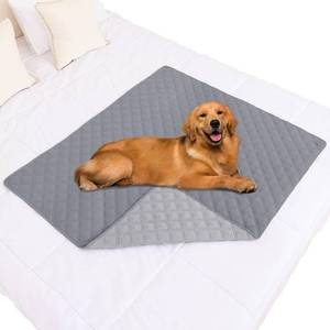lot 6358 image: Smiry Waterproof Dog Bed Cover Pet Blanket, Soft Washable Dog Blanket for Furniture Bed Couch Sofa Reversible, Checkered (40x50, GreyLight Grey)