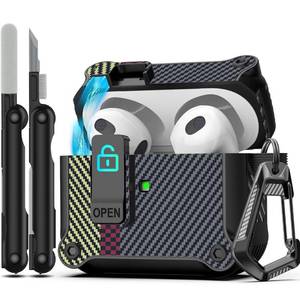 lot 6395 image: RFUNGUANGO for Airpods 3rd Generation Case Carbon Fiber Gray