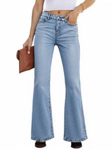 lot 6409 image: EMMIOL Flare Jeans for Women Trendy, Mid-High Waist Bootcut Bell Bottom Jeans, Stretchy Denim Y2K Pants with Pockets size 22