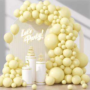 lot 6433 image: Awenztech 122pcs Pastel Yellow Balloons Different Sizes 18 12 10 5 inch Light Yellow Balloon Arch Kit for Gender Reveal Baby Shower Birthday Party Decorations