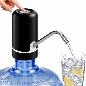 lot 6436 image: 5 Gallon Water Dispenser Pump - Portable Rechargeable Electric Water Pump for 5 Gallon Jug with USB Charging, Automatic Water Bottle Dispenser for Home, Office, Kitchen, Travel, Camping (Black)