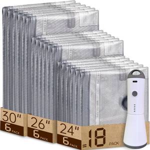 lot 7103 image: Vacbird Vacuum Bags for Travel with Rechargeable air Pump, Carry-on Size Compression Packing Bags for Luggage and Suitcase, Space Saver for Clothes and Clothing 18 Combo Travel Size