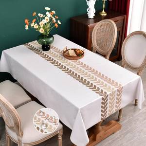 lot 8092 image: Zobesta Beige Vinyl Table Cloth for Rectangle Tables 55 x 102 Inch, Plastic Tablecloth Table Cover Waterproof, Vinyl Tablecloth with Flannel Backing for Kitchen, Party, Picnic, Outdoor Tablecloth
