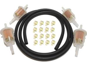 lot 8095 image: 14 Fuel Line kits, 1.5Meter5-Foot Fuel Line  4Pcs Inline Fuel Filters  16 Pcs 2364 Mini Fuel Hose Clamps