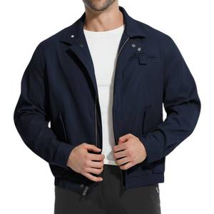 lot 8119 image: PUREPEAR Mens Military Jackets Spring Lightweight Depot Jacket Multi Pockets Zippper Outdoor Coats XL navy blue