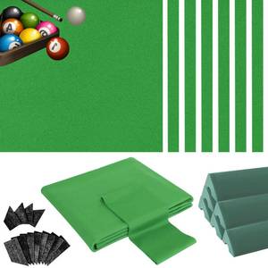 lot 9390 image: Podoy 8ft Pool Table Felt Replacement Kit & K66 Bumpers Kit 6PCS Rubber Cushions  Cloth Strips & Rail Facings Combo  Professional-Grade Replacement for HomeClub Use Green with Felt