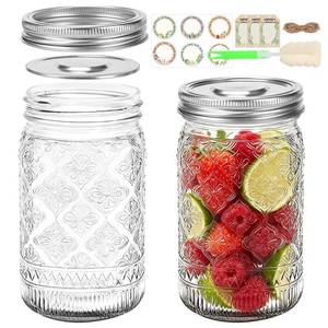 lot 9401 image: 32 oz Mason Jars with Stainless Steel Split Lid, 2-Pack �� Wide Mouth Quart Glass Canning Jars, Airtight Seals for Food Storage, Fermenting, Pickling, Kimchi & Sourdough Starter