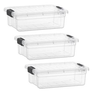 lot 9402 image: Superio Clear Storage Boxes with Lids, 1.27 Quart Plastic Container Bins for Organizing, Stackable Crates, BPA Free, Non Toxic, Odor Free, Organizers for Home, Office and Dorm, 3 Pack