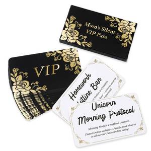 lot 10131 image: JULEASEL 30 Mom Coupon Cards, Moms VIP Card, Self Care Gifts for Mom, Blank Coupon Cards, Perfect for Anniversaries, Birthdays