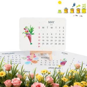 lot 10175 image: Eco-Friendly Plantable Love Seed Calendar 2026, Perfect Modern Greening Calendars Planner, Sustainable Monthly Green Planner With Stand, Wildflower, Herb & Fruit Seeds for Garden & Decor