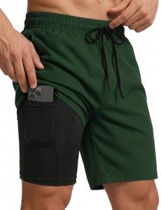 lot 10193 image: Buauty Mens Swim Trunks with Compression Liner 7 Inch Inseam Quick Dry Swim Shorts Mens Bathing Suit Board Shorts with Pockets 2 in 1 Beach Swimming Shorts Dissolvable Swimsuit Swimwear Big and Tall