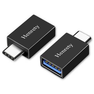 lot 10248 image: Henrety USB C to USB Adapter USB C Male to USB3.0 Female OTG Adapter Compatible with MacBook Air 2020MacBook 12 inchiPad Pro 2020 and More, Black(Pack of 2)
