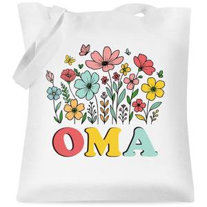 lot 10251 image: CRASHOT Oma Gifts, Gift for Mothers Day, Floral Canvas Tote Bag for Grandma, Oma Birthday Present from Grandkids, Reusable Grocery Shoulder Bag, Surprise for Grandmother