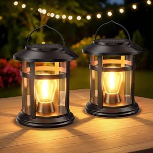 lot 10276 image: Solar Lantern Outdoor Waterproof, 2 Pack Bright Hanging Solar Lights for Outside Decorative, Upgraded Solar Powered Lanterns LED Lighting for Garden Patio Porch Decor Gifts (Warm Light)