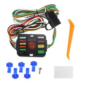 lot 10283 image: INFINAUTO Powered 3-to-2 Wire Splice-in Trailer Tail Light Converter, Vehicle 4-Pin Wiring Harness Multi-Function W 10-amp Fuse Black, 1 Set