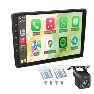 lot 10285 image: 9 Inch Car Stereo Android with Wireless CarPlay Wireless Android Auto, Double Din 2.5D Touchscreen Car Stereo with FM Bluetooth Wi-Fi Audio Receiver