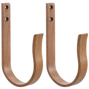 lot 10287 image: Mayrhyme Light Brown Wood Grain Curtain Holdbacks,Solid Aluminum Wall Mounted Curtain Tiebacks & Hooks,U Shape Curtain Holders,Elegant Curtain Pull Backs for Drapes, Curtains(2 Pack)