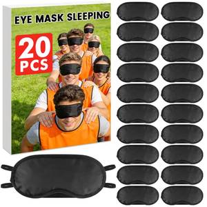lot 10289 image: UGODAR 20 PCS Sleep Eye Masks Blindfolds - Light-Tight with Nose Pad & Adjustable Strap, Bulk Comfortable Breathable Party Supplies for Team Building Travel, Black Eye Cover for Women Men