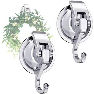 lot 10292 image: Aby Coolswi Suction Cup Wreath Hanger No Drill Shower Hooks(2Pack Silver)