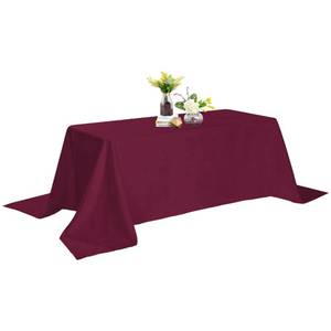 lot 10296 image: 90x156 Burgundy Tablecloth - Stain and Wrinkle Resistant Washable Polyester Table Cloth, Decorative Table Cloth for Dining Table, Buffet Parties and Wedding, Burgundy