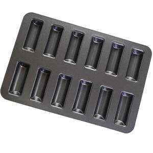 lot 10328 image: Elesinsoz 12 Cup Financier Cake Baking Pan Mini Banana Bread Loaf Cream Canoe Granola Bar Cornbread Nonstick Small Muffin Cupcake Madeleine Cookie Tin Tray Mold