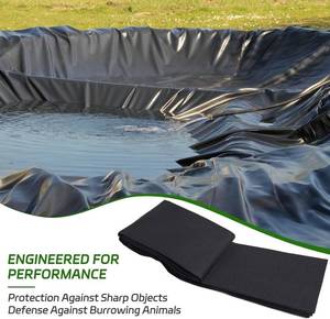 lot 11270 image: KEPYDRMTF 10 x 15 Feet Pond Liner Underlayment, Outdoor Ponds Underlayment, Non-Woven Geotextile with 15 U-Pins for Landscaping Streams Fountains and Garden Waterfall (Slight Use)