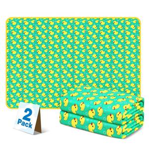 lot 11272 image: Oslianbok 2Pcs Washable Pee Pads, Reusable Puppy Pet Training Pads, Waterproof Dog Crate, Whelping Pad, Non-Slip Protects Against Urine Leakage Green Extra Large