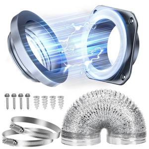 lot 11276 image: VOXWELLY Magnetic Dryer Vent Coupling Easy to Clean Quick Connector Airtight Seal Dryer Vent Connector Kit Including a 2.6ft 4 Duct and two Clamps, DV180