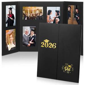lot 11282 image: Tellingyou Graduation Multi Picture Frame for 4 x 6 Photographs You Did It Class of 2026 Graduation Gifts Picture Folding Booklet with Slide in Slots 8 Frame for Graduates