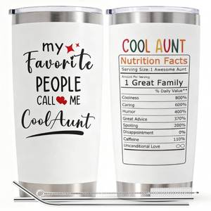 lot 11283 image: EchoMaven Aunt Gifts for Women - Gifts for Aunts from Niece or Nephew - Auntie Gift Ideas for Mothers day, Birthday, Christmas - Gift for Auntie Thank You, Appreciation - 20oz Cool Aunt Cup Tumbler
