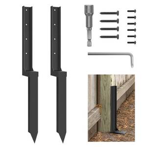 lot 11302 image: ArlinaL Fence Post Repair Kit, Thickened Steel Anchor Ground Spike