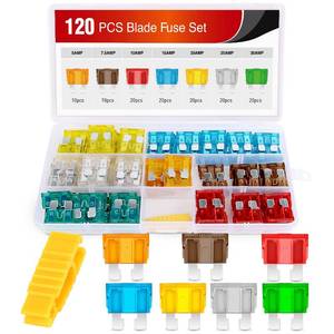 lot 12012 image: Nilight - 50016R 120 pcs Standard Fuse Assortment kit �� 5, 7.5, 10, 15, 20, 25, 30 AMP �� Regular APRATO (Open)ATC Blade Fuses for Cars, Trucks, Boats,Automotives,2 Years Warranty