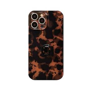 lot 12391 image: Aesthetic Tortoise Shell Phone Case for iPhone 16 pro max with phone stand��Cute Brown Amber Leopard Slim IMD Process cases Never Fade, Full Shockproof Camera Protection summer Girls man - ring holder