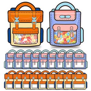 lot 12400 image: 30 Pcs Back to School Candy Treat Bags Plastic Goodie Bag Teacher Gift Bags Candy Boxes Party Favors Welcome Back to School Treat Boxes for Thanks Teacher School Classroom Decorations(Orange, 30 Pcs)