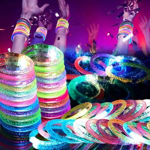 lot 12430 image: OLUPP 48 Pack LED Light Up Bracelets, Glow in the Dark Party Supplies, 6 Color Glow Bracelets, Rave Party Favors for KidsAdults Birthday, Concert,Goodie Bag Fillers, New Year