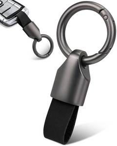 lot 12435 image: Whtawtaw Car Key Chain Ring Clip, Universal Detachable Leather Car Keychain, Small Key Fob Accessory with Keyrings Zinc Alloy Buckle (Red)