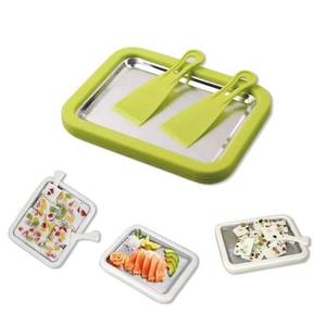 lot 14024 image: Rolled Ice Cream Tray, Ice Cream Maker for Kids, DIY Homemade Rolled Ice Cream Tray, Instant Freeze Plate with 2 Scrapers, Suitable for Family, School, Party, DIY Dessert Making. (White) (Pink)