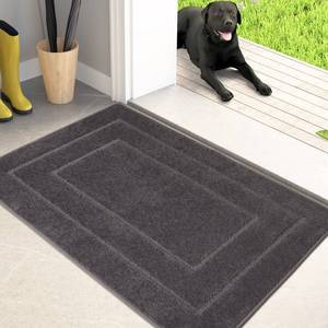 lot 14485 image: PURRUGS Dirt Trapping Door Mat 20in x 31.5in, Non-SlipSkid Machine Washable Entryway Rug, Dog Doormat, Super Absorbent Welcome Mat for Muddy Wet Shoes and Paws, Grey