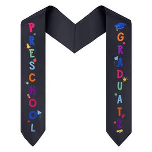 lot 14496 image: Hmxpls Preschool Graduation Sash, Unisex Kindergarten Graduation Stole for Kids Graduation Gifts (Black)
