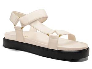 lot 19282 image: Coutgo Womens Platform Sandals Comfortable Open Toe Adjustable Strap Summer Vacation Shoes, Beige, Size 7.5