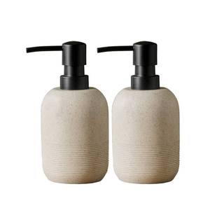 lot 19325 image: GalDal 2pcsSet Beige Hand Soap Dispenser Sets,Resin Liquid Soap Dispenser for Bathroom Countertop,Bathroom Lotion Dispensers-10.6oz.