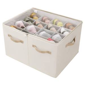 lot 19328 image: TOPIA HOME Shoe Organizer for Closet, Foldable Shoe Box with Adjustable Dividers and Clear Cover, Space Saving Shoe Storage Organizer Cabinet with Reinforced Handles, Fits 16 Pairs, Beige TP09Y