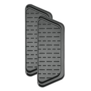 lot 20101 image: Crystala Filters Non-slip Cuttable fridge water Dispenser Drip Tray, Fridge Water Dispenser Drip Tray Prevents Water Splashes, 2 Pack (Rectangular, Black)