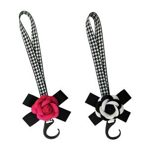 lot 20125 image: gzpynsgaoh 2PCS New Model of Camellia Flower Car Seat Headrest Hook,Car Hooks for Headrest,Hanger Storage Organizer Universal for Handbag Purse Coat fit Universal Vehicle Car.