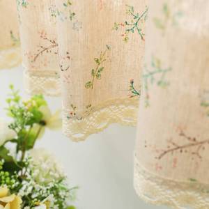 lot 20138 image: Moslovstar 1 Pcs Beige Retro Curtain Cotton Linen Semi Sheer Privacy Window Treatment Rod Pocket Farmhouse Curtain with Lace Hem, 56 by 62.9 Inch