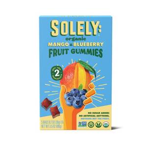 lot 20163 image: Solely Organic Mango & Blueberry Whole Fruit Gummies - 3.5oz5ct