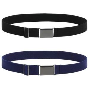 lot 20173 image: WELROG Toddler Kids Adjustable Buckle Belt - Elastic Child Silver Buckle Belts for Girls Boys